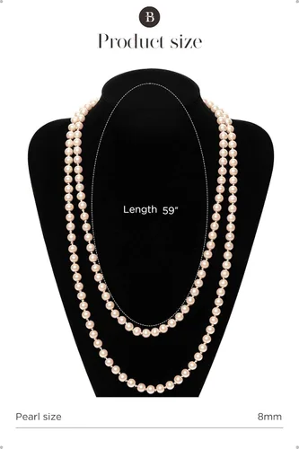Miniatura 57 de BABEYOND - Collar de perlas sintéticas estilo art deco de la década de 1920, collar de perlas largas para fiesta de disfraces de estilo Gatsby