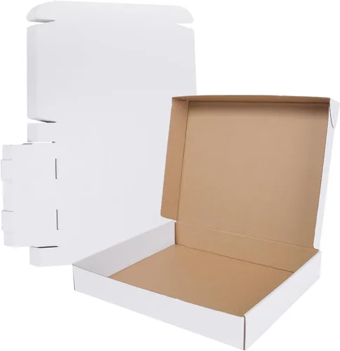 Juego de 25 cajas de envío blancas de 13 x 10 x 2 pulgadas, cajas de cartón corrugado certificadas por FSC para embalaje, correo, pequeñas empresas