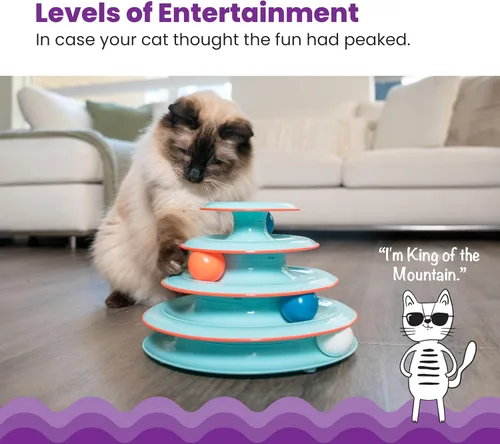 Miniatura 2 de Petstages - Juguete interactivo para gatos Chase Meowtain de 4 niveles