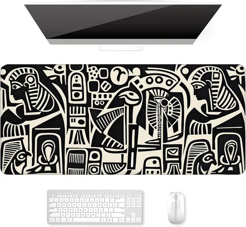 Miniatura 29 de Auhoahsil Alfombrilla grande para mouse, tamaño XXL, extendida de 35 x 15 pulgadas, base de goma antideslizante, bordes cosidos, superficie 03