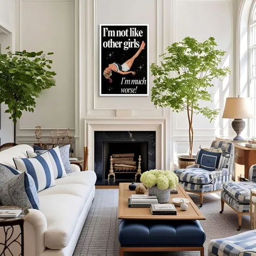 Miniatura 59 de Pósteres de citas divertidas con texto en inglés «Better Late Than Feug», lienzo minimalista con fondo blanco, arte de pared, frutas frescas