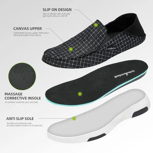 Miniatura 5 de OrthoComfoot Zapatos sin cordones para mujer con soporte de arco, pantuflas ortopédicas, mocasines para fascitis plantar para aliviar el dolor