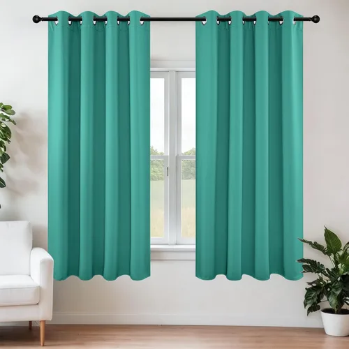 Miniatura 127 de Joydeco - Juego de 2 paneles de cortinas opacas de 63 pulgadas, 2 cortinas largas con aislamiento térmico burg, cortinas de oscurecimiento