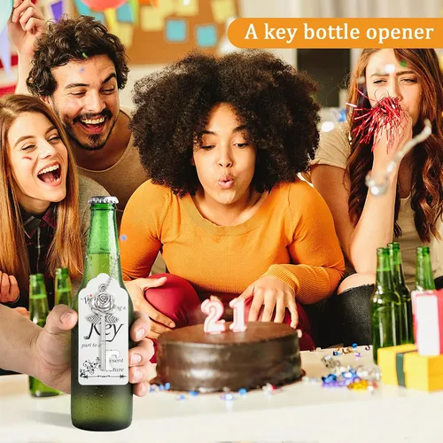 Miniatura 4 de Aokbean 100 llaves en forma de flor de rosa, regalo de boda para invitados, abrebotellas de esqueleto a granel con tarjeta y cadena para decoración