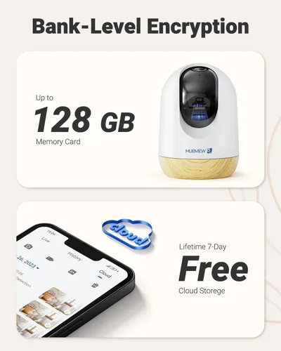 Miniatura 9 de MUBVIEW Cámara de seguridad para interiores enchufable de 5 MP sin suscripción, cámara WiFi para mascotas de 5/2.4G para interiores con aplicación