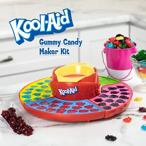 Miniatura 2 de Nostalgia Kool-Aid - Máquina eléctrica de gomitas, máquina de caramelos con 4 moldes de silicona, base calentada y olla de fusión para mezcla