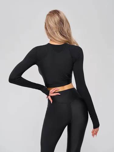 Miniatura 5 de Bona Fide Camisetas de compresión para mujer, camiseta corta de manga largacorta para mujer, diseñada para gimnasio, entrenamiento y correr