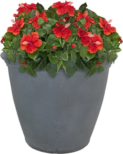 Miniatura 19 de Sunnydaze Anjelica - Maceta grande de plástico para plantas, maceta grande de plástico de doble pared para exteriores con agujeros de drenaje Óxido