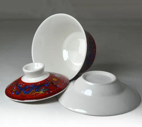 Miniatura 4 de Gaiwan - Juego de tazas de té chinas de dargon sancai de 7 onzas para té Gongfu (rojo)