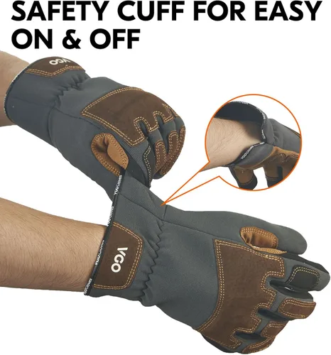 Miniatura 5 de Vgo... 1 par de guantes de jardinería para hombre, guantes de trabajo de seguridad, a prueba de pinchazos, a prueba de espinas, pantalla táctil