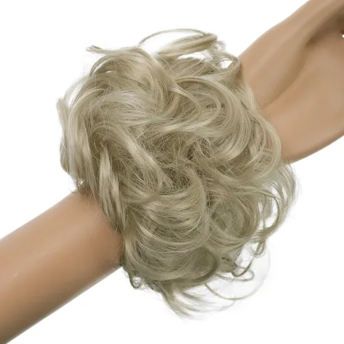 Miniatura 12 de CAISHA by Prettyshop Hairpiece Scrunchy Updo Bridal Peinado Voluminoso Ondulado Moño Desordenado Mezcla Rubio G13AL