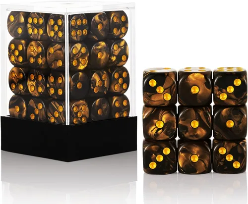 Miniatura 46 de 36 de paquete de dados de 12 mm de 6 caras MINI, juego de dados de patrón de perla, dados estándar de 6 caras para Yahtzee, Bunco o enseñanza