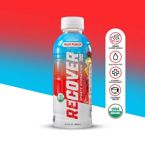 Miniatura 5 de RECOVER 180 Bebida de hidratación deportiva orgánica, sin azúcar añadido, bebida deportiva de 20 calorías, sabores orgánicos con vitaminas