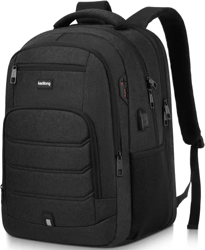 kadilong Mochila para laptop para hombre, mochila escolar para adolescentes, niños, viajes de negocios, bolsa antirrobo con puerto de carga USB,