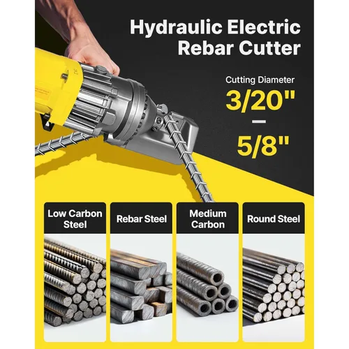 Miniatura 2 de Happybuy Cortador de barras de refuerzo hidráulico eléctrico 900W RC-16 110V - Portátil, corta barras de refuerzo de 0.157-0.630 in en 3 segundos