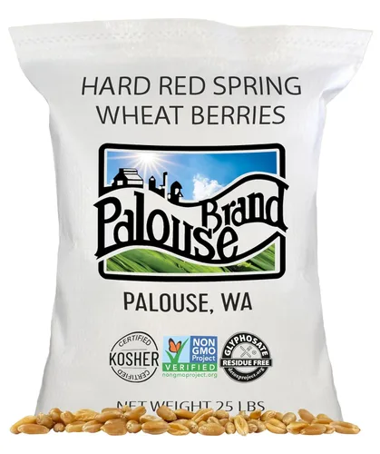 Miniatura 9 de Palouse Brand Bayas de trigo de primavera rojas duras certificadas sin residuos de glifosato, 100 libras, cultivadas en familia en el estado