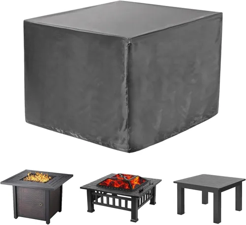 Miniatura 10 de WOMACO - Cubierta cuadrada impermeable para hoguera de patio, cubiertas de mesa al aire libre, protector de mesa para hoguera de 31 x 31 pulgadas