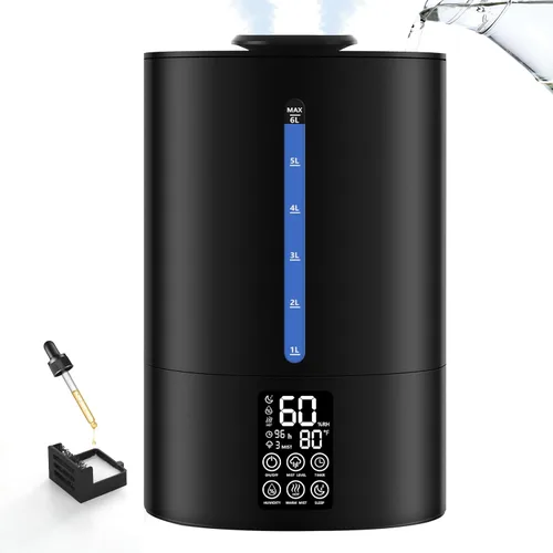 Humidificadores de 6L para dormitorio, habitación grande, hogar, humidificador frío y cálido para plantas, niebla, humidificadores de escritorio de
