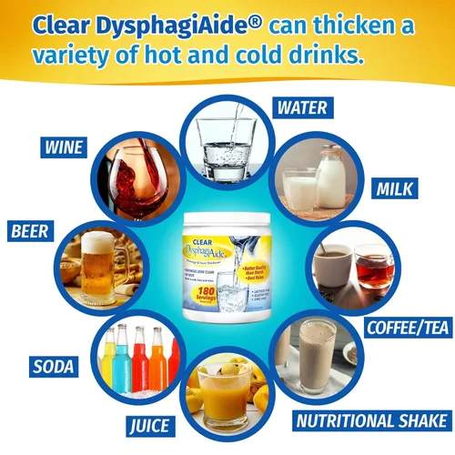 Miniatura 3 de Clear DysphagiAide - Polvo espesante instantáneo para líquidos y alimentos (180 porciones, paquete de 1) – un espesante líquido para disfagia