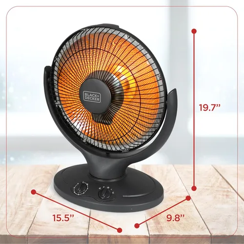 Miniatura 2 de BLACK+DECKER - Calentador portátil para habitaciones de hasta 161 pies cuadrados, calentador de espacio oscilante y calentador para dormitorio