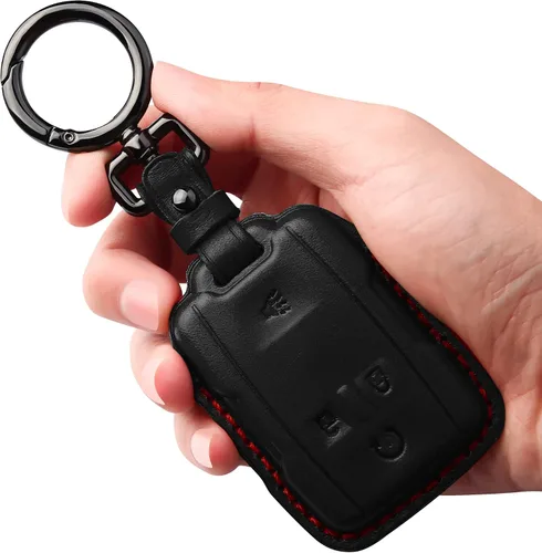Miniatura 8 de Tukellen Compatible con funda de cuero para llavero Chevrolet para GMC Sierra 2019-2021, Canyon, Chevy Silverado 1500, Tahoe, Colorado, Suburban