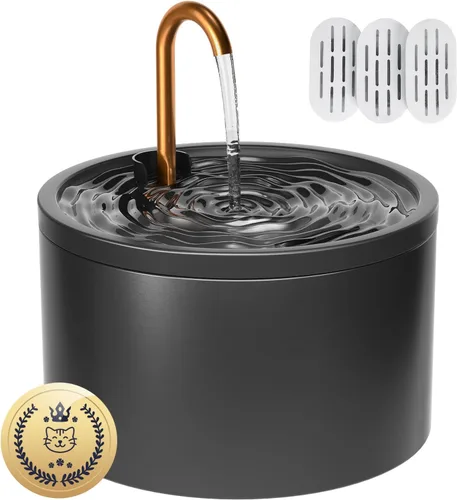 Miniatura 10 de MISFANS Fuente de Agua de Cerámica para Gatos - 2.1L/71oz - Cuerpo Totalmente de Cerámica y Caño de Agua de Cobre Puro - No Tóxico - Fuente