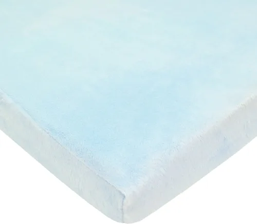 TL Care Heavenly Soft - Sábana bajera ajustable de felpilla para cuna de 24 x 38 pulgadas, cálida y acogedora, color azul, para niños y niñas, se