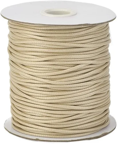 Miniatura 47 de Cheriswelry 90 yardas/rollo de 0.079 pulgadas, cordón encerado negro de poliéster coreano, joyería de cuentas, hilos para manualidades, cuerda