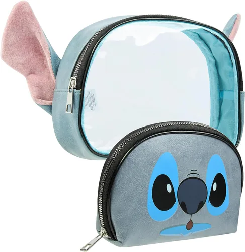 Miniatura 10 de Disney Bolsa de aseo de puntada para mujeres y adolescentes, accesorios de viaje lindos con cremallera, bolsa de maquillaje para cosméticos, regalos