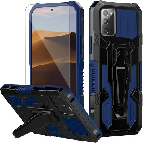 Miniatura 9 de Funda compatible con Samsung Galaxy Note 20 5G, con protector de pantalla de vidrio templado y clip para cinturón, cuerpo completo, resistente, a