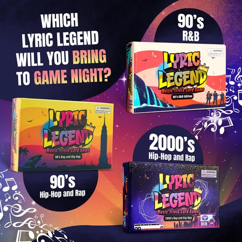 Miniatura 8 de Lyric Legend 2000s Hip-Hop y Rap Music Trivia - Juegos para adultos para noche de juegos - Bueno para grupos - Juego de fiesta de terminar la letra