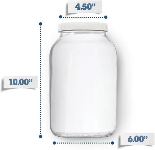 Miniatura 6 de Fermentaholics 2 tarros de cristal de Kombucha de un galón y cubiertas de tela de muselina transpirable y bandas de goma Paquete de 2 tarros