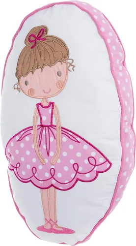 Miniatura 2 de Cozy Line Home Fashions Dancing Girl - Almohada decorativa con estampado bordado rosa y blanco (1 niña, almohada decorativa - 1 unidad)