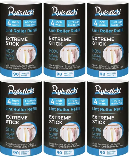 Evercare PetLovers - Recambios de rodillo de pelusa de 4 pulgadas para Evercare PetLovers Paquete de 6 recambios de rodillo de pelusa extra