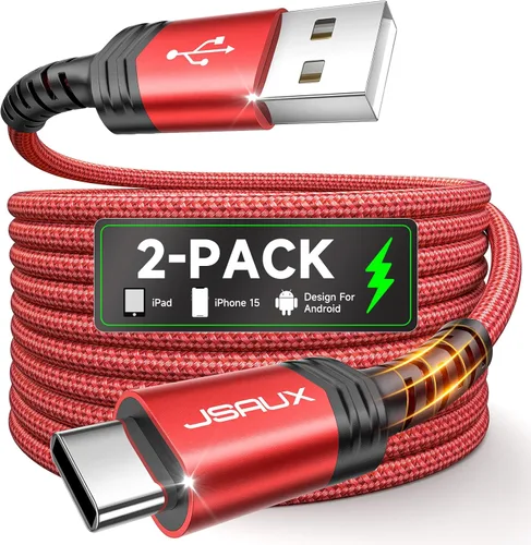 Miniatura 14 de JSAUX Cable USB C [2 unidades de 6.6 pies], cable USB A a USB de carga rápida para iPhone Air, iPhone 17, iPhone 17 Pro, iPhone 17 Pro Max, iPhone