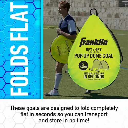 Miniatura 4 de Franklin Sports Portería de fútbol con forma de cúpula emergente - Portería de fútbol para interior o exterior - Portería se pliega
