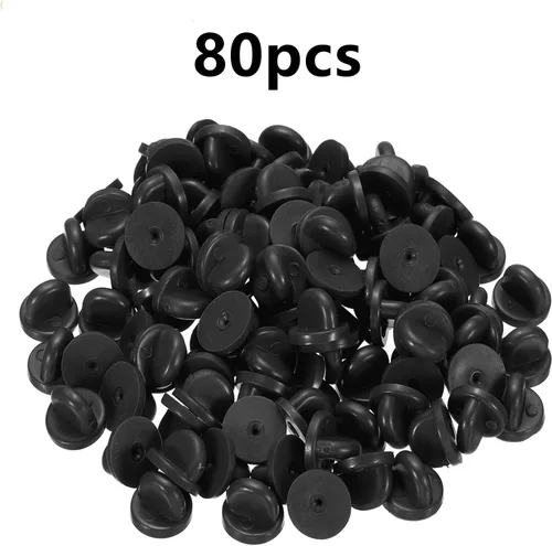 Miniatura 5 de 50 piezas de pines de goma de PVC, parte trasera de seguridad para broche de corbata, sombrero, insignia, parte trasera de pasador de solapa de goma