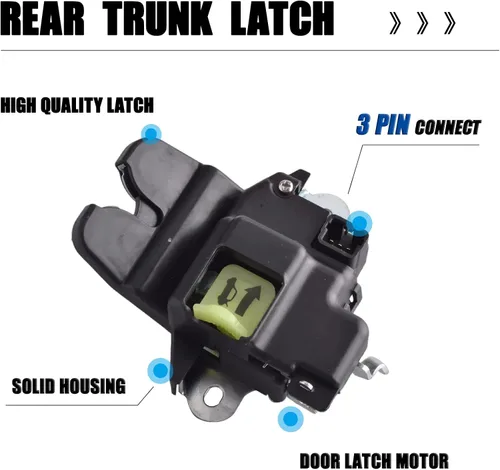 Miniatura 4 de Motor de Actuador de Pestillo de Cerradura de Maletero Trasero Compatible para Kia Forte 2013-2018 Hyundai Accent 2018-2022 Reemplaza Pestillo