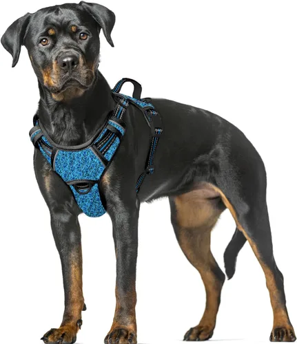 Miniatura 38 de BARKBAY Arnés para Perro Sin Tirones Talla Grande Arnés Reflectante para Perro con Clip Frontal y Asa de Control Fácil para Caminar Entrenar Correr