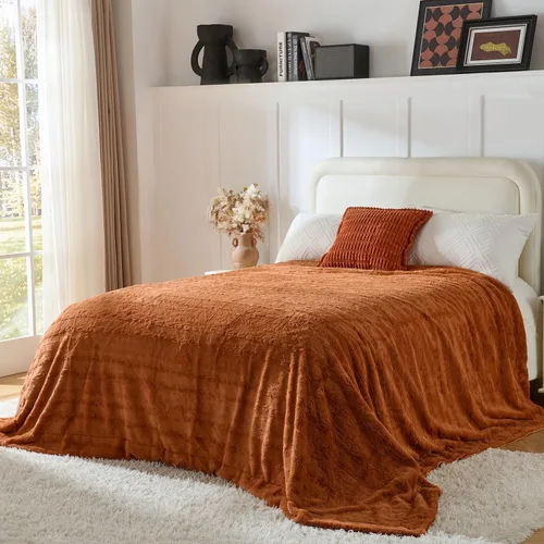 Miniatura 18 de Krifey Manta de piel sintética, manta suave, esponjosa y acogedora para sofá, manta de visón de lujo, manta cálida tipo throw para cama, regalos