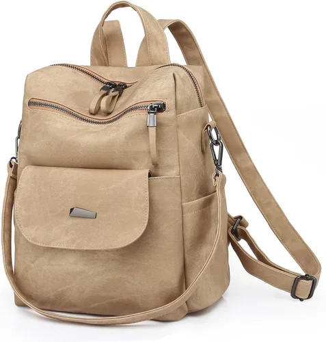 Miniatura 14 de Bolso tipo mochila para mujer, pequeño, de cuero impermeable antirrobo, bolsos de hombro para damas