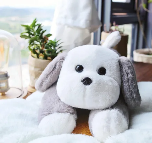 Miniatura 3 de uoozii Animales de peluche de perro gris con peso de 16" 3 libras con almohadilla térmica para microondas sin aroma, lindo peluche