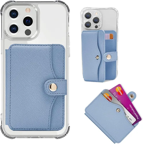 Miniatura 28 de M-Plateau Billetera para teléfono adhesiva, soporte delgado de tarjetas de crédito con adhesivo 3M para teléfono celular y funda de teléfono