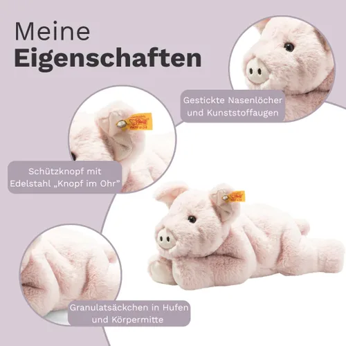 Miniatura 3 de Steiff Piko Pig - Juguete de peluche de peluche, color rosa, 11 pulgadas