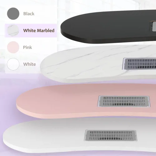 Miniatura 7 de AGESISI Mesa de manicura portátil plegable para uñas con estación de carga y colector de polvo, mesa profesional de tecnología de uñas para técnico