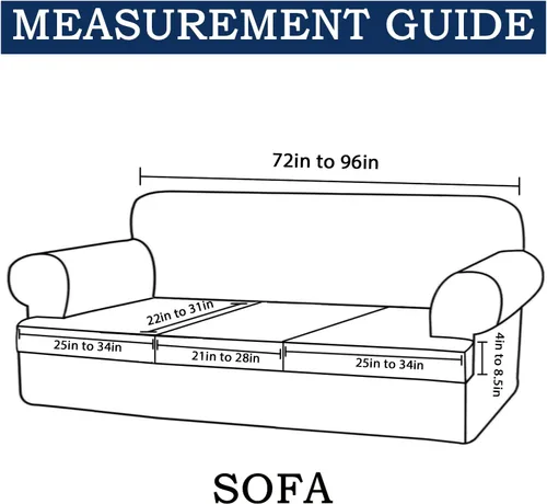 Miniatura 5 de Funda de sofá con cojín en T de alta calidad, juego de 4 piezas para sofás con cojines en T (se adapta a 72-90 pulgadas), protector de muebles suave