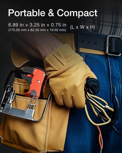 Miniatura 8 de VCELINK Pelacables y cortador automático de tiras rápidas, pelacables profesional de tira rápida, herramienta de pelado de cables eléctricos Negro