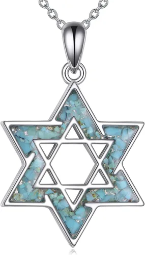 CRMAD Collar de plata de ley con cruz de David, símbolo de paz, urnas, árbol de la vida, concha de abulón, joyería judía para mujeres y hombres