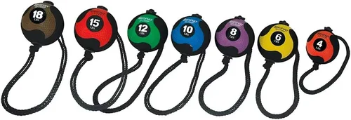 Miniatura 4 de AEROMAT Elite Power Rope - Pelota medicinal para entrenamiento de fuerza central/movimientos de rotación, pesas codificadas por