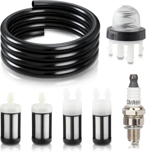 AUTOKAY Filtro de combustible BR600 y tubo de combustible para soplador de hojas Stihl BR600 BR550 BR500 con bujía, reemplazar 4282 007 3600